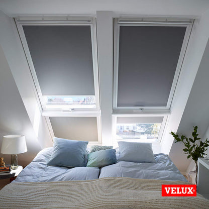 VELUX Original Verdunkelungsrollo Hellbeige SK06 - weisse Schiene