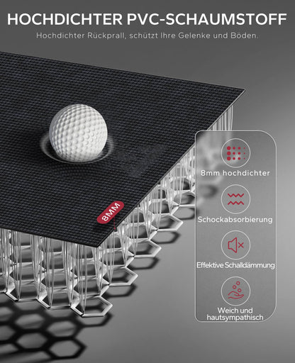 HAPBEAR Yogamatte XXL Fitnessmatte - Schwarz Rutschfest