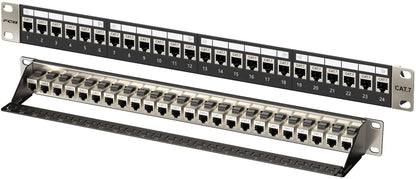 FGB 10Gbps 1U Keystone Patchpanel 24 Anschlüsse Cat7 RJ45 geschirmt