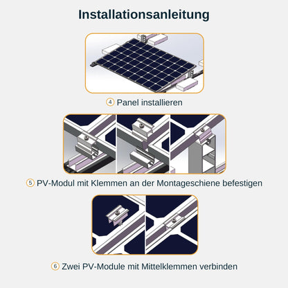 ALLDREI Balkonkraftwerk Halterung für 4 Solarpanel - Aluminium
