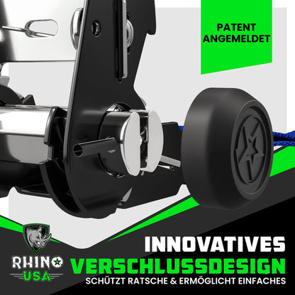 Rhino USA Schwerlast Ratschengurt-Set 4er-Pack 4x2.4m – Blau