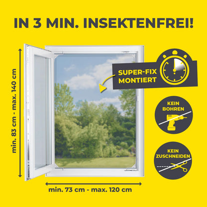 EASYmaxx Insect Protect Teleskop-Fliegengitter – weiss ausziehbar 2er-Set