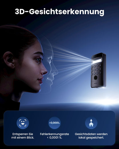 SwitchBot Smart Lock Ultra mit Keypad Vision Pro, 3D-Gesichtserkennung