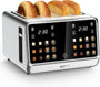 Keenstone Toaster 4 Scheiben mit Touchscreen, Edelstahl, TAC1001-CB: vier Schächte und zwei Touch-Bedienfelder