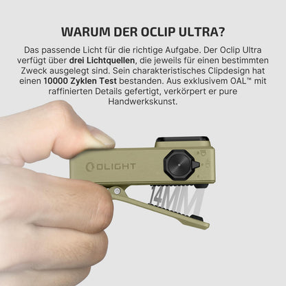 OLIGHT Oclip Ultra Mini LED Clip-Taschenlampe, 530 Lumen, UV-Licht