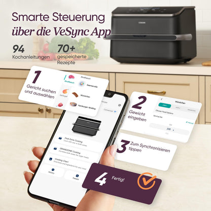 COSORI Dual Blaze TwinFry 10L Heissluftfritteuse – 2 Kammern Schwarz