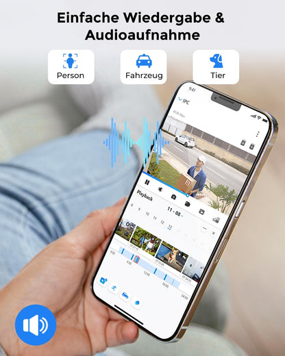 Reolink RLC-510WA 2K+ WLAN Überwachungskamera Aussen, 5MP, Schwarz