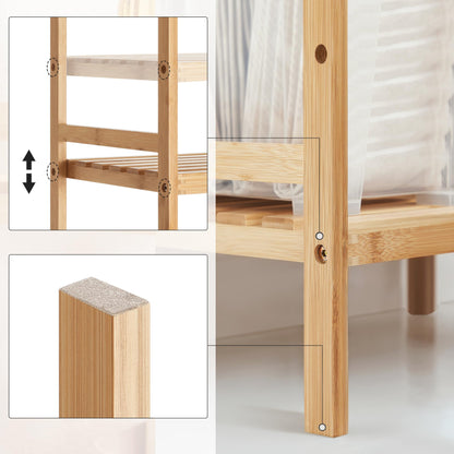 SONGMICS Bambus Regal BCB075N01 – 5 Ablagen, Natur, 142 cm hoch