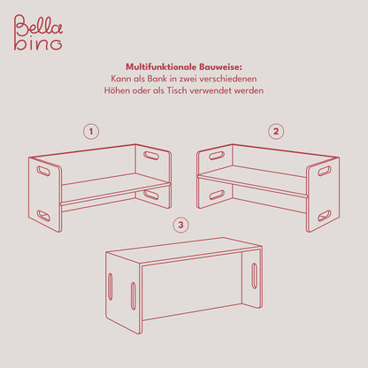 Bellabino AKI Kindermöbel Set Montessori 3-tlg. Holz