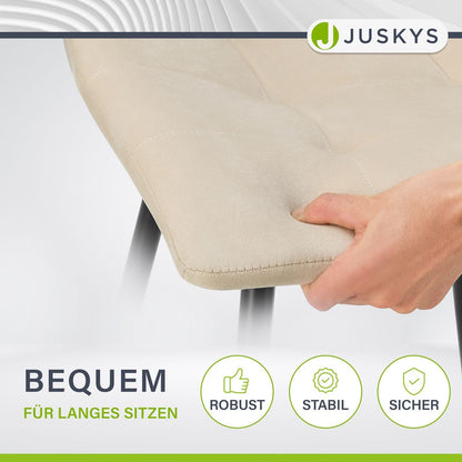 Juskys Blanca Esszimmerstühle Samt Polsterstuhl 4er Set Beige