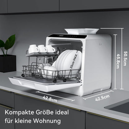 Hermitlux Mini Tischgeschirrspüler – mit/ohne Anschluss, Weiss
