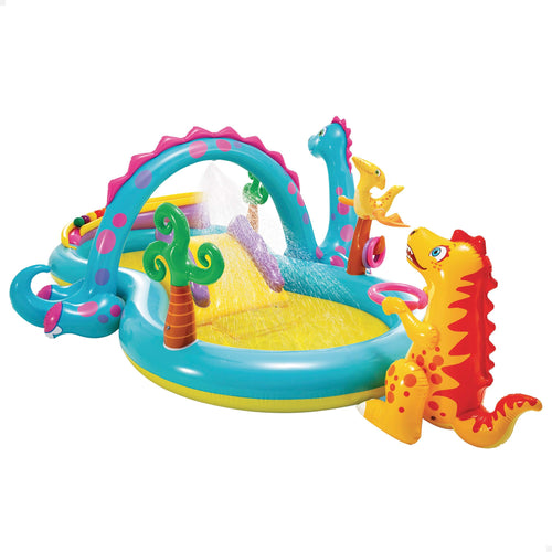 Intex 57135NP Dinoland Play Center, aufblasbarer Pool mit Rutsche in mehrfarbigem Dinosaurier-Design