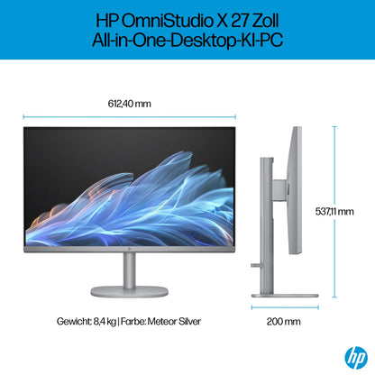 HP OmniStudio X 27-cs0273ng All-in-One KI PC - Silber