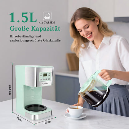 Taylor Swoden Filterkaffeemaschine mit Timer, 1,5 L, 12 Tassen, Grün