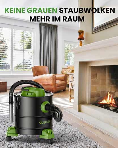 VANPORE Aschesauger 1200W 20L Fahrgestell - Grün