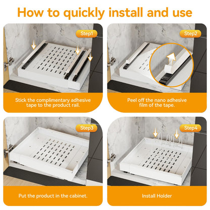 iHomara 2er Set Auszieh-Schubladen für Küchenschränke 53 cm tief