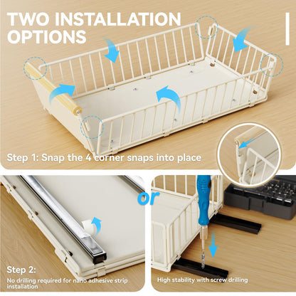 iHomara Schubladen-Organisator 2 Stk. Metall 53x30x16cm