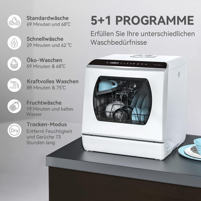 Hermitlux Mini Tischgeschirrspüler - Weiss, 4 Bestecksätze