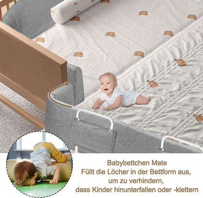 LZQ Bettgitter Rausfallschutz höhenverstellbar 180 cm grau