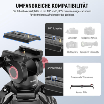 NEEWER LL38 Videostativ mit Fluidkopf 2m - für DSLR Kameras