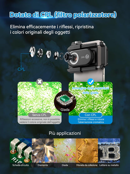 APEXEL 200X Mini-Mikroskop für Smartphone-Kamera