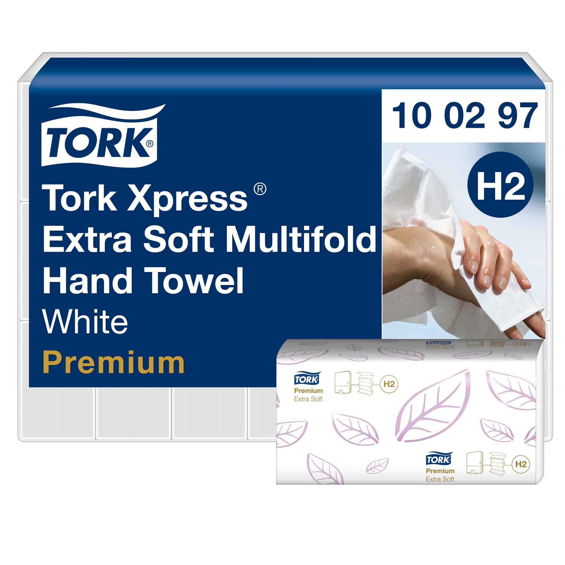 Tork Xpress Multifold Papierhandtücher H2 Premium, 2-lagig, weiss, geprägt, zum Händeabtrocknen