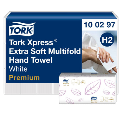 Tork Xpress Multifold Papierhandtücher H2 Premium, 2-lagig, weiss, geprägt, zum Händeabtrocknen