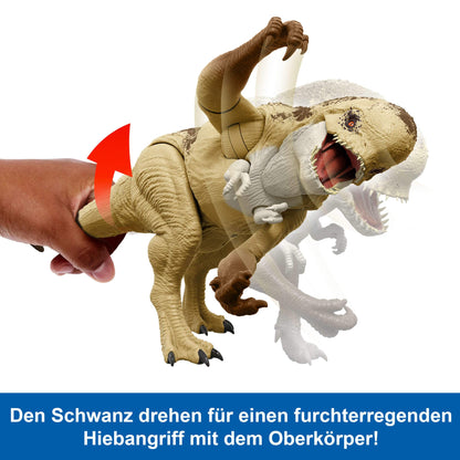 Mattel Jurassic World Bösewicht Dino Doppelattacke Actionfigur - 56 cm