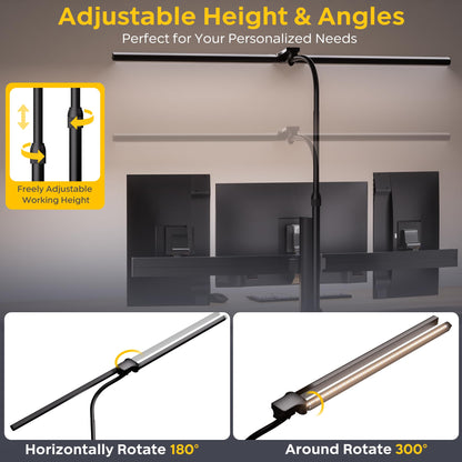 EYOCEAN Doppelkopf Schreibtischlampe Dimmbar – Monitor Tageslicht