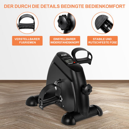 AGM Mini Fitnessbike Heimtrainer, Arm- und Beintrainer, schwarz