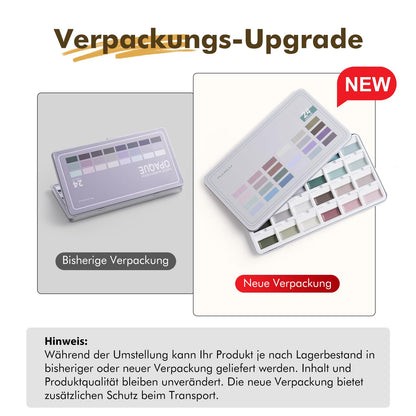 Fuumuui Aquarellfarben Set, 24 deckende Farben mit Mischpalette