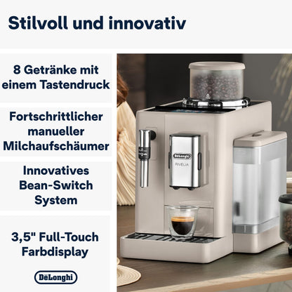 De’Longhi Rivelia Kaffeevollautomat mit Milchsystem - Beige