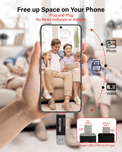 ABLAZE USB-C Stick 32 GB 5er-Pack, 2-in-1 USB 3.0 OTG Speicherstick