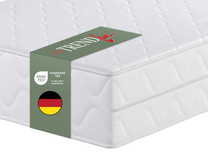 Badenia Trendline BT100 2-in-1 Duo Komfortmatratze - 90x200 H2/H3. Weiße Matratze, wendbar mit H2/H3 für Schlafkomfort.