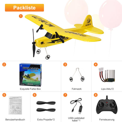 Henakmsl FX-803 RC Flugzeug 2,4 GHz RTF für Anfänger Gelb