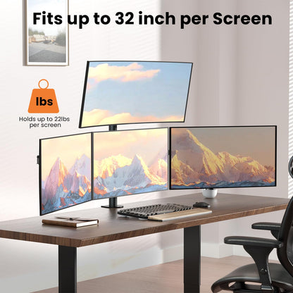 Monitor Halterung 4 Monitore 17-32" Tischhalterung - Schwarz