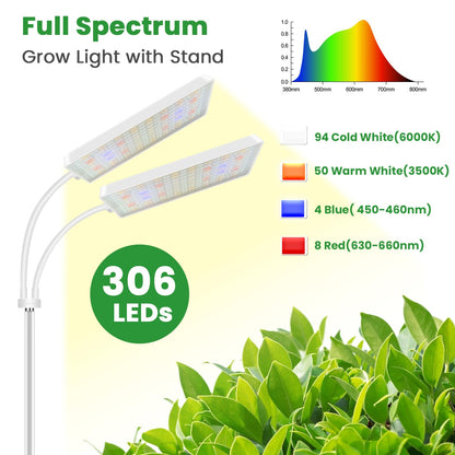 Wiaxulay Pflanzenlampe LED Vollspektrum – 153 LEDs, 360° Schwanenhals