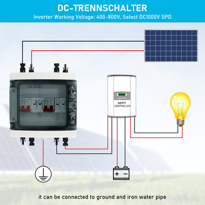 SolVolt PV Anschlusskasten DC Überspannungsschutz 1000V IP65