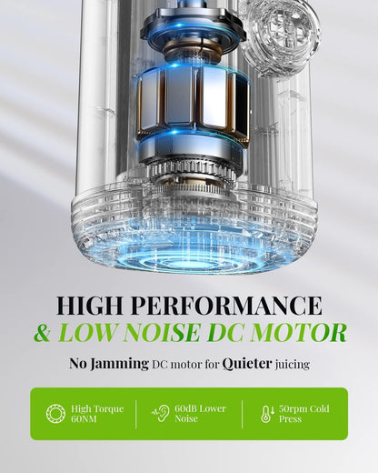 GDOR Kompakt Slow Juicer Entsafter - Leistungsstark, 600ml