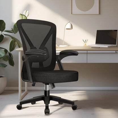 Hinonde Bürostuhl – Ergonomisch, Netzstoff, klappbare Armlehnen