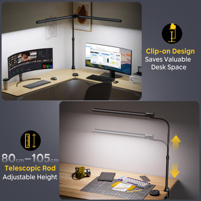 EYOCEAN Doppelkopf Schreibtischlampe Dimmbar – Monitor Tageslicht
