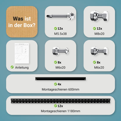 SolarXon Solarmodul Halterung MB1-118BK, 118 cm, 0-90°, schwarz