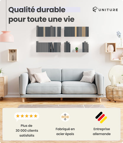 UNITURE Wandregal schwebend 2er Set – 2x40cm Weiss