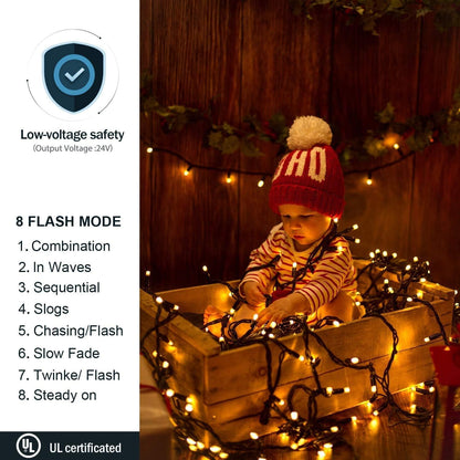 Avoalre 2000er LEDs Cluster Lichterkette 50m Aussen – Warmweiss