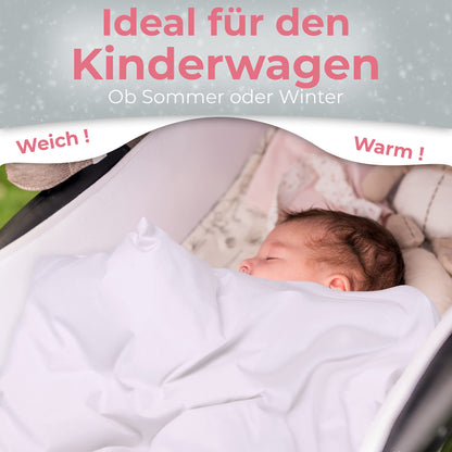 Luxus 100% Daunen Kinderwagendecke Babydecke 80x80cm - Ganzjahr