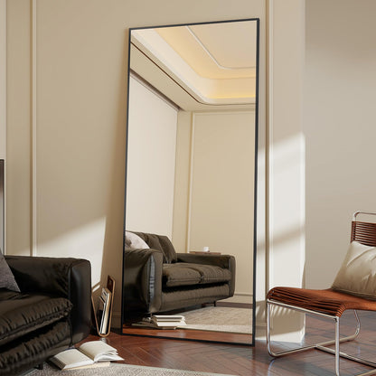 Koonmi 171x76cm Standspiegel – Aluminiumrahmen Schwarz