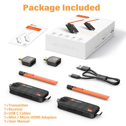 2025 HDMI Wireless TX/RX 4K - Set bis 6 Empfänger, 50m