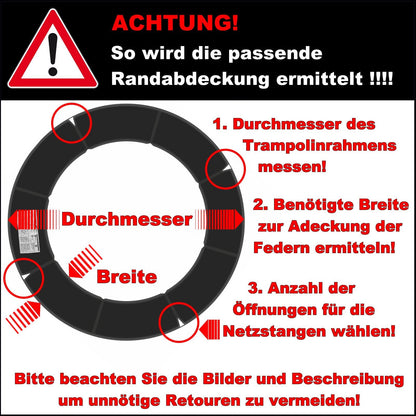 Baunsal Trampolin Randabdeckung Ø 305 cm, 20 mm stark, schwarz