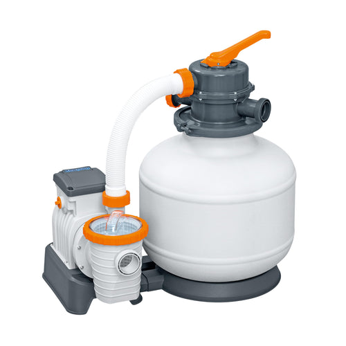 Bestway Sandfilteranlage mit Zeitschaltuhr 5678 l/h. Zylindrische, blaue Filteranlage zur Poolwasserfiltration mittels Sand.