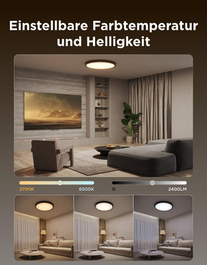 Govee RGBIC LED Deckenleuchte 24W dimmbar Ø30cm Matter schwarz